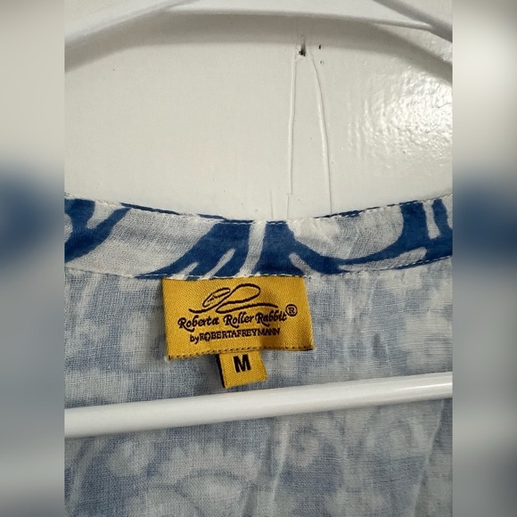 Roberta Roller Rabbit Boho Beach Fringe Tunic Top $148 Size M - Picture 2 of 3